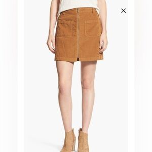 NWT Madewell Zip Front Corduroy Mini Skirt